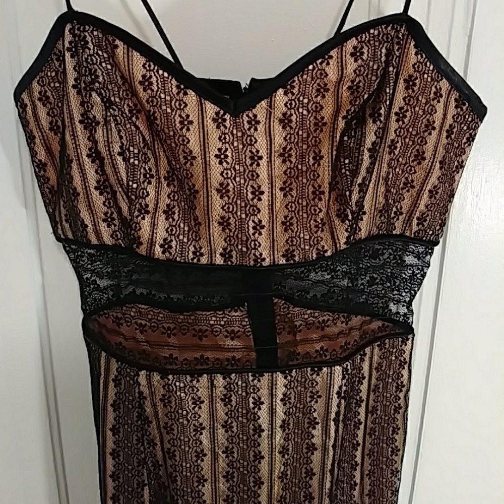 Black lace & silk dress
